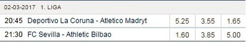 Deportivo La Coruna Atletico Madryt bukmacher forbet