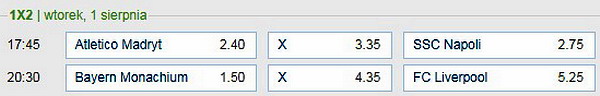 Atletico Madryt SSC Napoli forbet