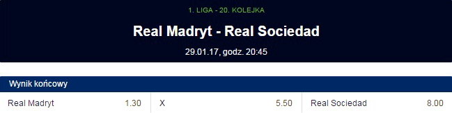 Real Madryt Real Sociedad bukmacher forbet