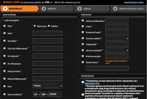 Zakłady Bukmacherskie Totolotek Rejestracja